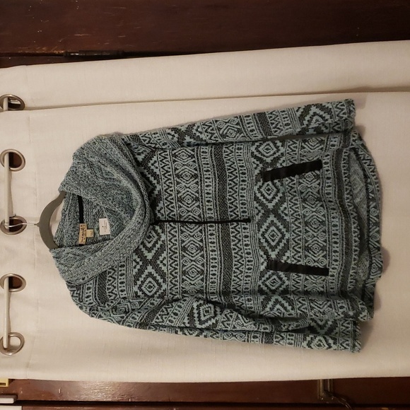 ONE WORLD Sweaters - one world black and mint green graphic cowl neck sweater plus size xxl NWT